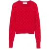 Marine Serre Moon Jacquard Knit Fitted Sweater In Red