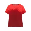 Marine Serre Moon Faded Jersey Baby Fit T-shirt - 88% Pa 12% Ea Made In Portugal In Red