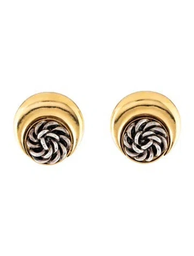 Pre-owned Marine Serre Regenerated Buttons Moon Drop Earrings In Multi