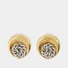 Marine Serre Regenerated Buttons Moon Earring In Gold
