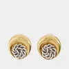 Marine Serre Regenerated Buttons Moon Earring In Gold