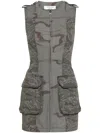 Marine Serre Regenerated Camouflage-pattern Minidress In Grey