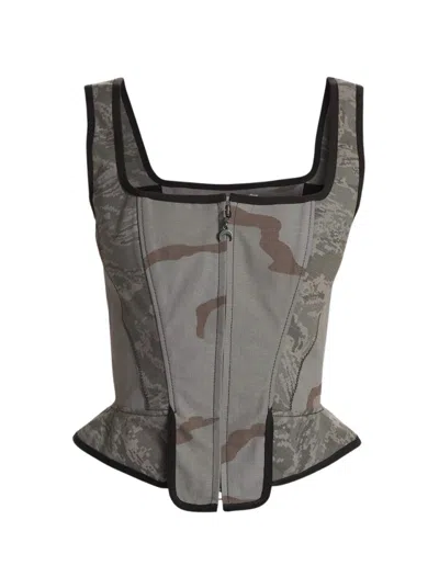 Marine Serre Regenerated Corset In Gray