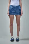Marine Serre Mini Denim Skirt In Blue