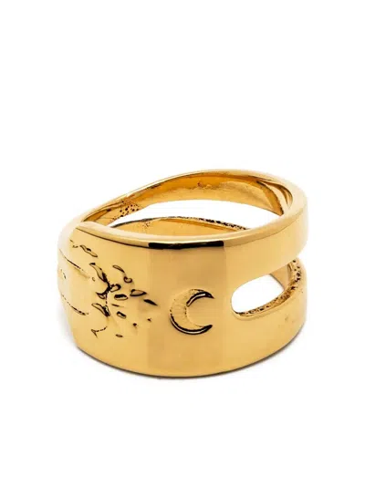 Marine Serre Regenerated Forks Ring In Gold