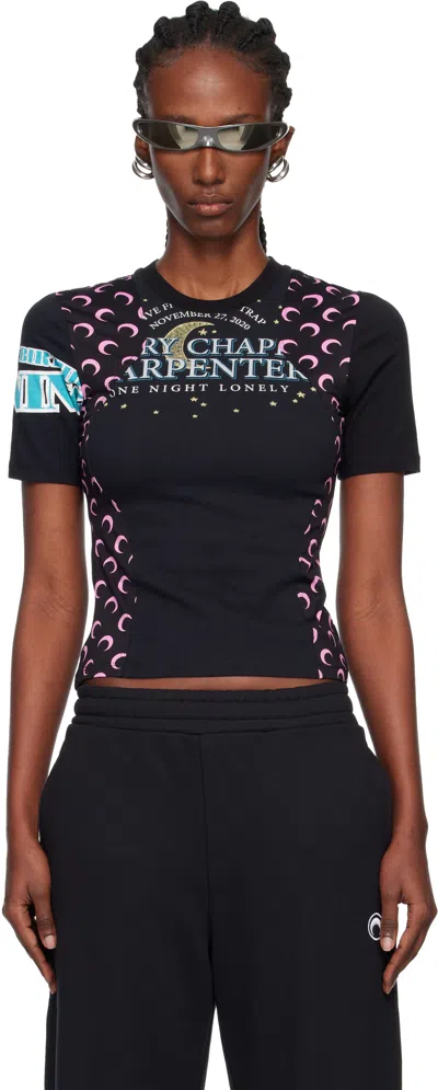 Marine Serre Regenerated Graphic Jersey Baby Fit T-shirt In Black