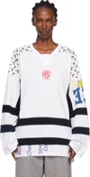 Marine Serre Regenerated Graphic Jersey Ls Hockey T-shirt In White