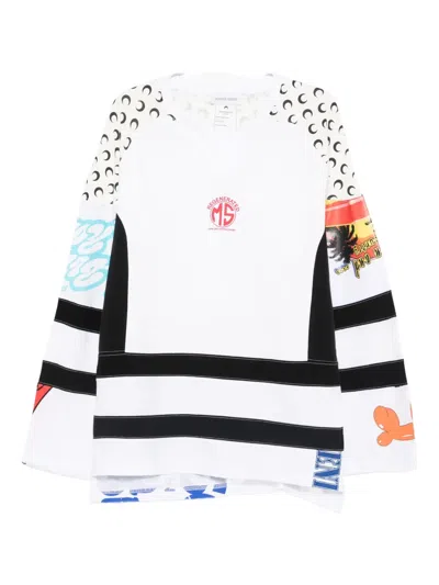 Marine Serre Regenerated Graphic-print Hockey Jersey In White