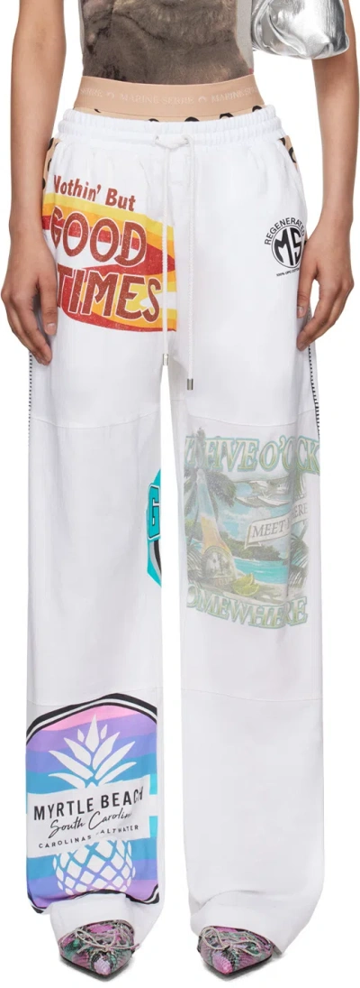 Marine Serre Regenerated Graphic Sweatpants In White