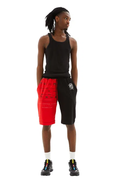 Marine Serre Regenerated Graphic T-shirt Bermudas In Red/black