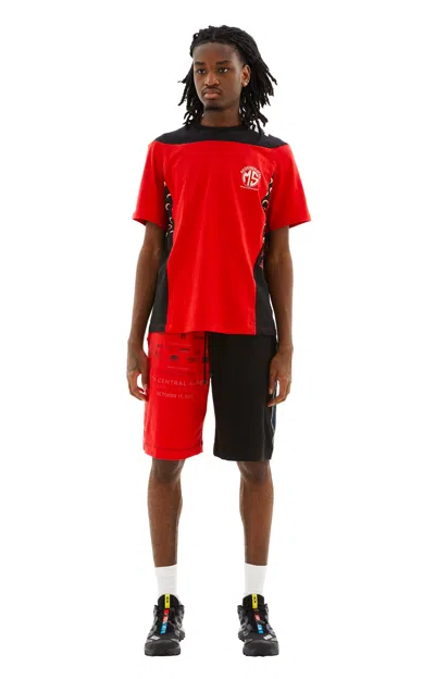 Marine Serre Regenerated Panelled T-shirt In Red/black