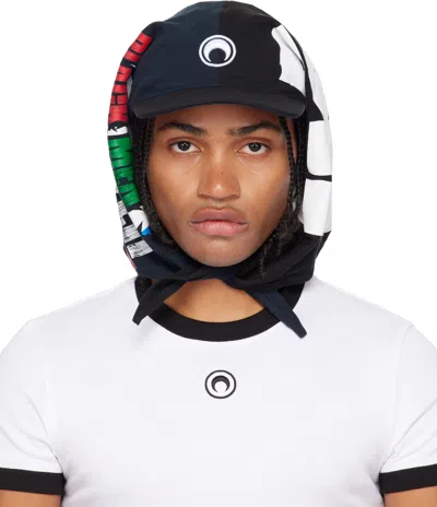 Marine Serre Regenerated Graphic T-shirts Veiled Cap In Black