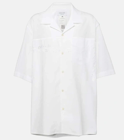 Marine Serre Regenerated Household Cotton Bowling Shirt In White