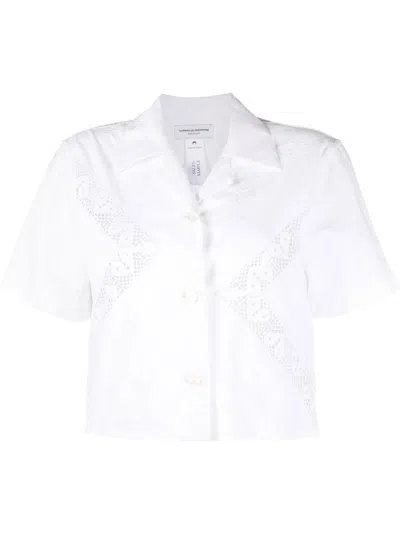 Marine Serre Regenerated Household Crop Shirt In White