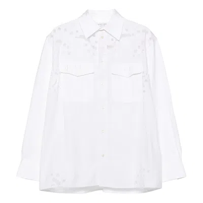 Marine Serre Regenerated Household Linen Blouse In White