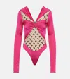 Marine Serre Regenerated Jersey Bodysuit In Multicoloured