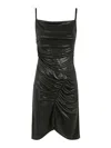 Marine Serre Regenerated Jersey Drapped Pleated Dress In Black