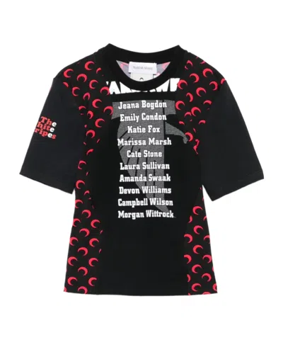 Marine Serre Regenerated-jersey Graphic T-shirt
