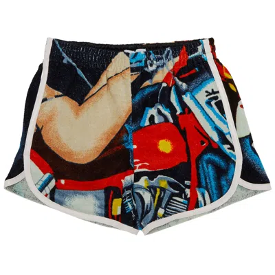 Pre-owned Marine Serre Regenerated Jersey Jacquard Towels Shorts 'multicolor' | Multi-color | Men's Size 50