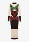 Marine Serre Regenerated Lozenge-knit Midi Dress In Multicolor