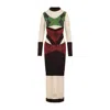 Marine Serre Regenerated Lozenge-knit Midi Dress