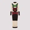 Marine Serre Regenerated Lozenge Knit Fitted Dress In Multicolor
