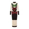 Marine Serre Regenerated Lozenge-knit Midi Dress In Multicolour