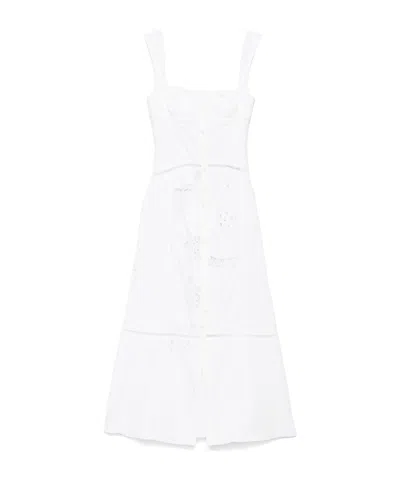 MARINE SERRE MARINE SERRE REGENERATED UNLINED MIDI DRESS