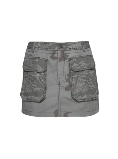 Marine Serre Regenerated Mini Skirt In Gray