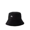 Marine Serre Black Regenerated Moire Bucket Hat In Black
