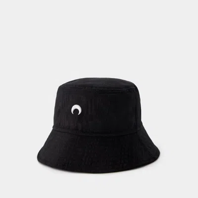 Marine Serre Regenerated Moire Bucket Hat In Black