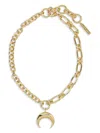 Marine Serre Crescent Moon Charm Necklace Chain In Gold
