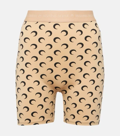 Marine Serre Sustainable Mini Shorts For Effortless Street Style In Neutral