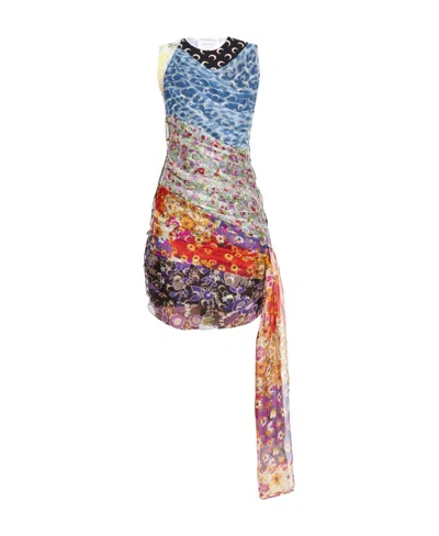 MARINE SERRE MARINE SERRE PATCHWORK PATTERN MINI DRESS