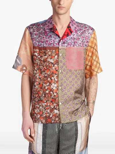 Marine Serre Regenerated Silk-scarves Bowling Shirt