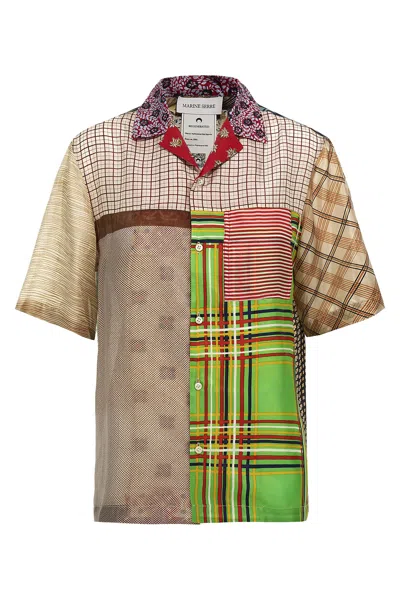 MARINE SERRE MARINE SERRE 'REGENERATED SILK SCARVES BOWLING' SHIRT