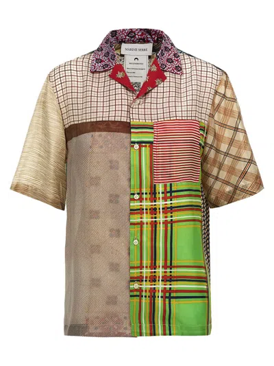 MARINE SERRE MARINE SERRE 'REGENERATED SILK SCARVES BOWLING' SHIRT