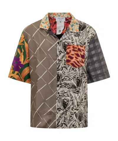 MARINE SERRE MARINE SERRE PATCHWORK BOWLING SHIRT