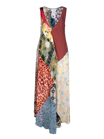 Marine Serre Regenerated Silk Scarves Draped Dress In Mu00