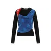 Marine Serre Regenerated Silk Scarves Draped Top In Multicolour