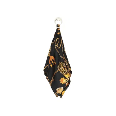 Pre-owned Marine Serre Regenerated Silk Scarves Moon Earrings 'silver'