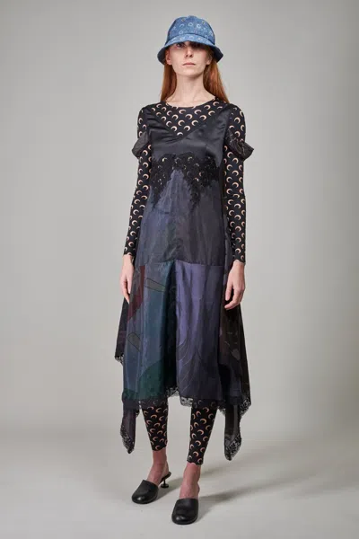 Marine Serre Regenerated Silk Scarves Nuisette Dress In Multi