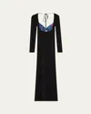 Marine Serre Regenerated Silk Scarves Open-back Long Fitted Dress