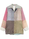 Marine Serre Regenerated Silk-scarves Shirt In Blue