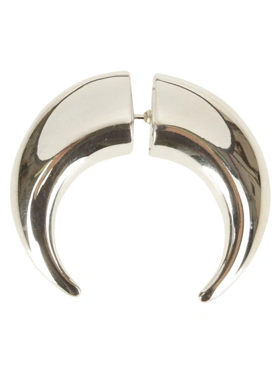 Marine Serre Regenerated Single Tin Moon Stud Earring In Silver