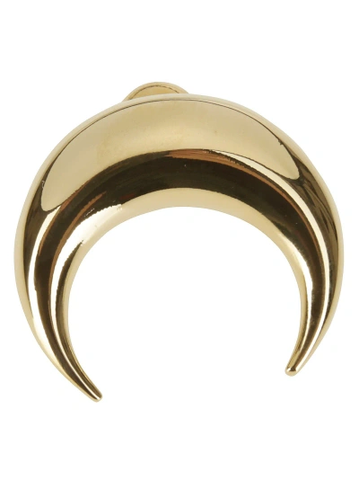 Marine Serre Regenerated Single Tin Moon Stud Earrings In Gold