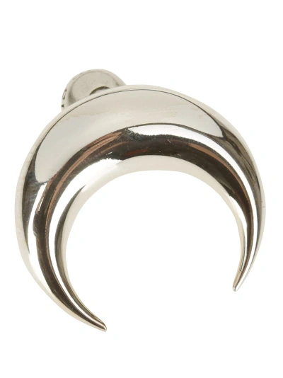 Marine Serre Regenerated Single Tin Moon Stud Earrings In Silver