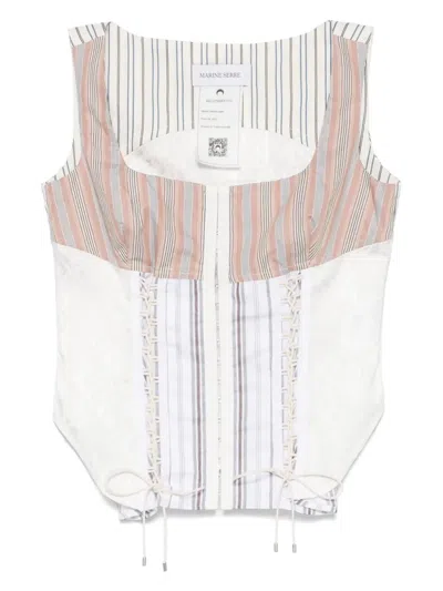 Marine Serre Regenerated Striped Top In White