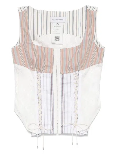 MARINE SERRE REGENERATED STRIPED TOP - WOMEN'S - COTTON