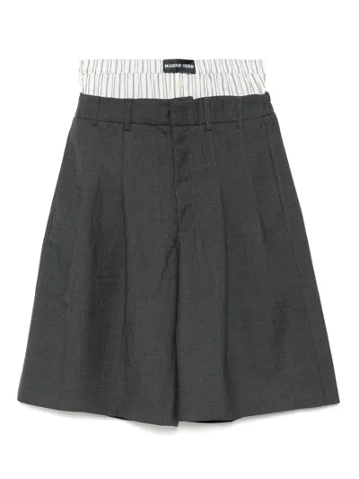 Marine Serre Regenerated Tailored Shorts In Grey